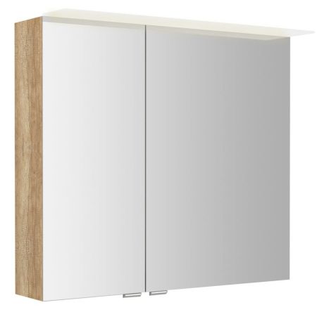 Przejdź do produktu LINEX szafka z lustrem, oświetlenie LED, 80x70x15cm, dąb Alabama