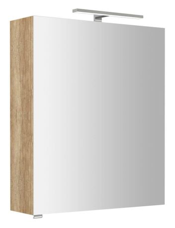 Przejdź do produktu RIWA szafka z lustrem, oświetlenie LED, 60x70x17cm, dąb Alabama