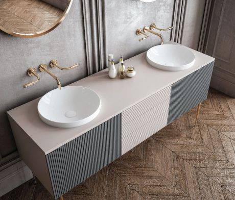 Przejdź do produktu Umywalka ceramiczna wpuszczana w blat, średnica 43cm, biały