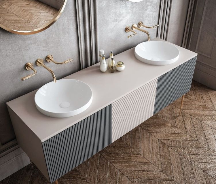 Umywalka ceramiczna wpuszczana w blat, średnica 43x12 cm, biała
