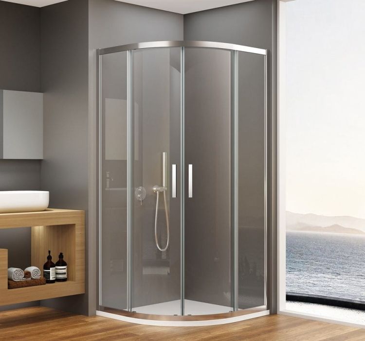 BORG kabina prysznicowa półokrągła 900x900x1950 mm, R550, szkło czyste