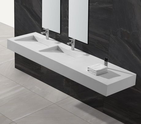 Przejdź do produktu Zamów umywalkę kompozytową na wymiar z odpływem liniowym i komorą Edge