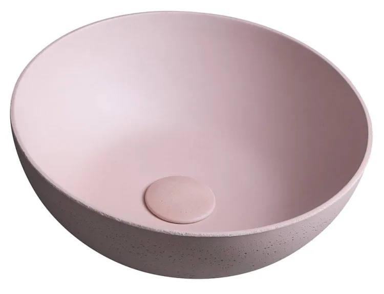 FORMIGO umywalka betonowa, średnica 39 cm, różowy