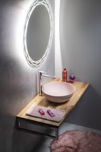 FORMIGO umywalka betonowa, średnica 39 cm, różowy