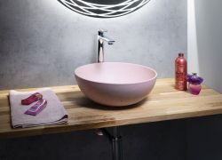 FORMIGO umywalka betonowa, średnica 39 cm, różowy