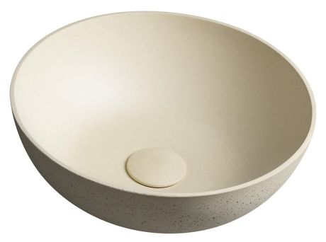 Przejdź do produktu FORMIGO umywalka betonowa nablatowa z odpływem, Ø 39cm, żółty