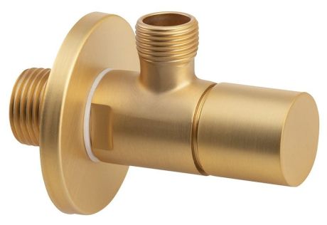 Przejdź do produktu Zawór kątowy z nakrętką, okrągły,  1/2"x 3/8", złoto mat