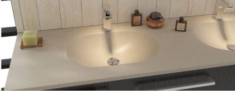 Przejdź do produktu Umywalka podwójna konglomeratowa 160x48 cm Dublin 160/2