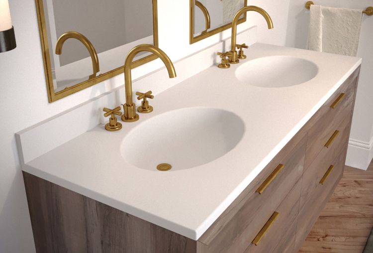 Umywalka podwójna konglomeratowa 160x48 cm Dublin 160/2