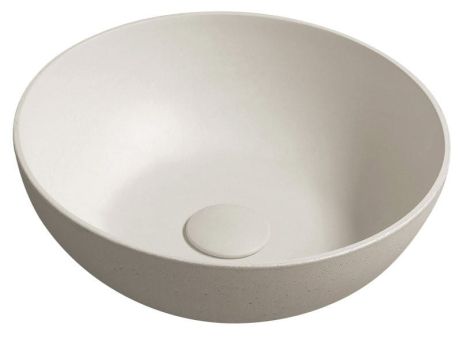 Przejdź do produktu FORMIGO umywalka betonowa nablatowa z odpływem, Ø 39cm, piaskowy