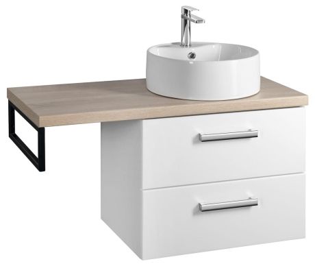 Przejdź do produktu VEGA zestaw do łazienki, szerokość 97,5 cm, biały/dąb platin