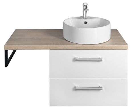 Przejdź do produktu VEGA zestaw do łazienki, szerokość 97,5 cm, biały/dąb platin