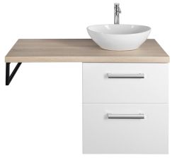 VEGA zestaw łazienkowy, szerokość 97,5 cm, biały/dąb platin