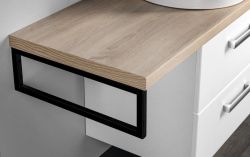 VEGA zestaw łazienkowy, szerokość 97,5 cm, biały/dąb platin