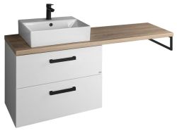 VEGA zestaw łazienkowy, szerokość 145 cm, biały/dąb platin