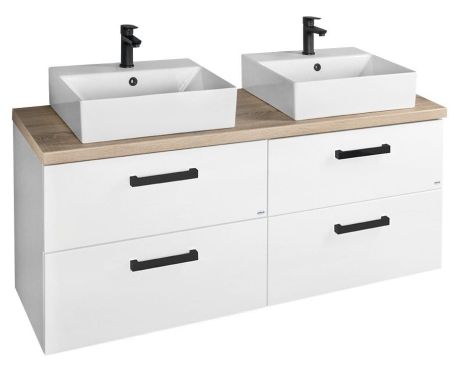Przejdź do produktu VEGA zestaw łazienkowy, szerokość 145 cm, biały/dąb platin