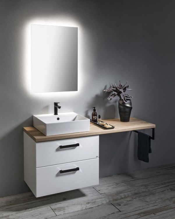 VEGA zestaw łazienkowy, szerokość 145 cm, biały/dąb platin