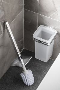 SAMOA szczotka WC wisząca, szkło mleczne, chrom