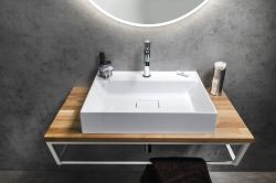 Blat WOODY 906x28x463mm, lite drewno dąb naturalny