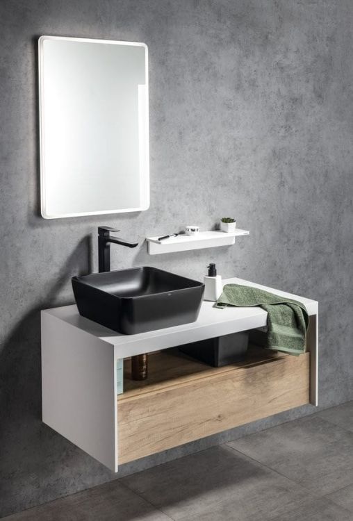 ABELINE półka Rockstone 500x12x100mm, biały mat