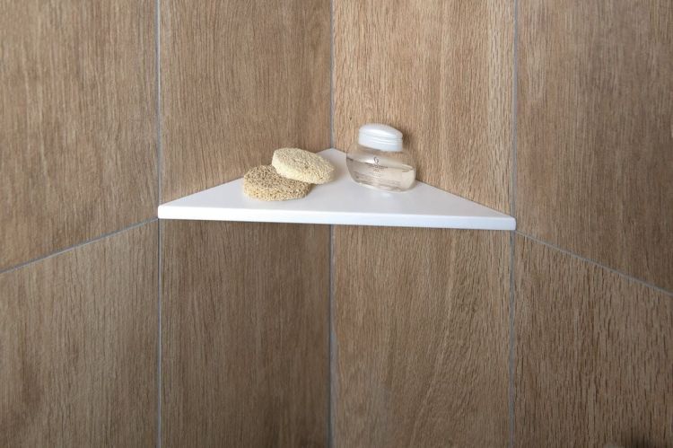 ABELINE półka narożna Rockstone 200x12x200mm, biały mat