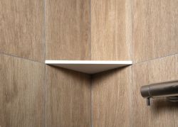 ABELINE półka narożna Rockstone 200x12x200mm, biały mat