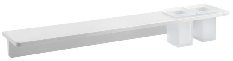 ABELINE półka + 2 kubki, 800mm, Rockstone, biały mat