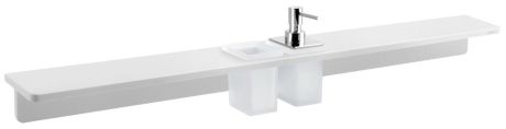 Przejdź do produktu ABELINE półka, kubek + dozownik mydła/chrom, 1000mm, Rockstone, biały mat