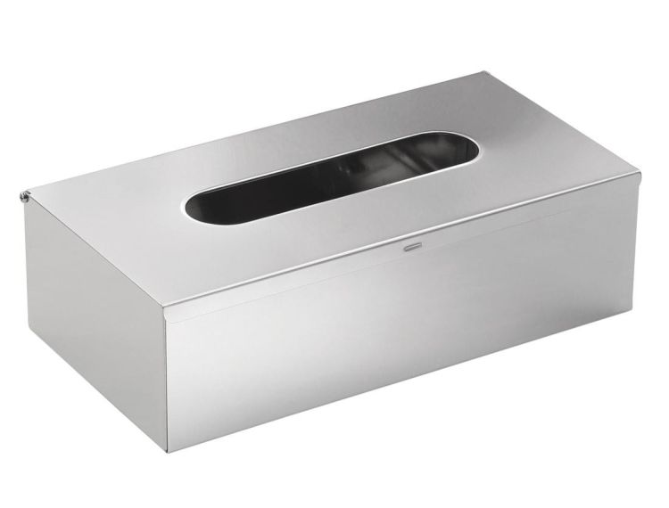 Pojemnik na chusteczki higieniczne ścienny, 250x75x130 mm, szczotkowana stal nierdzewna