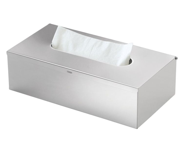 Pojemnik na chusteczki higieniczne ścienny, 250x75x130 mm, szczotkowana stal nierdzewna