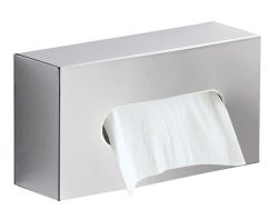 Pojemnik na chusteczki higieniczne ścienny, 250x75x130 mm, szczotkowana stal nierdzewna