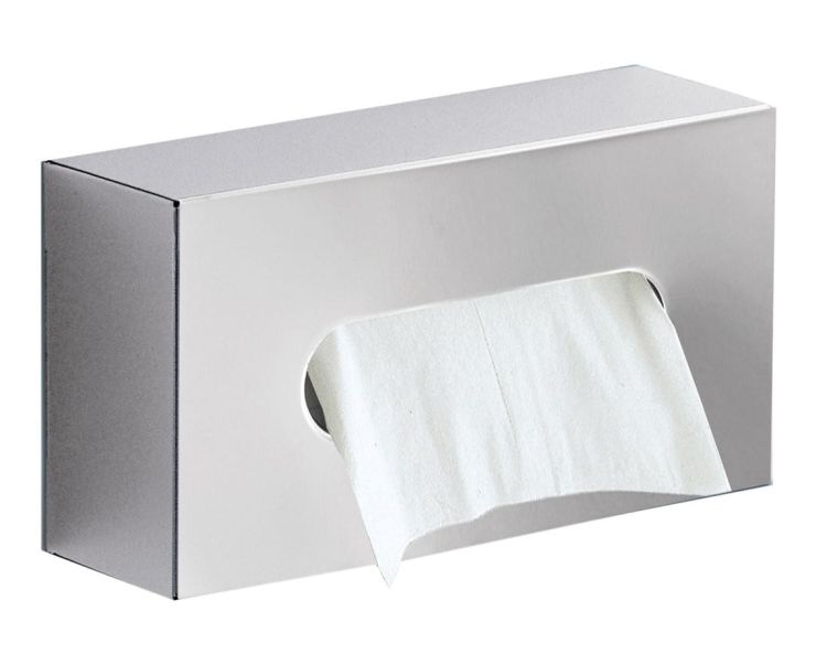 Pojemnik na chusteczki higieniczne ścienny, 250x75x130 mm, szczotkowana stal nierdzewna