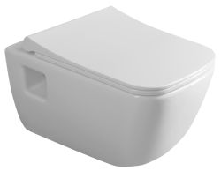 WALTER WC wiszące, Rimless, 52,5x37cm, biały