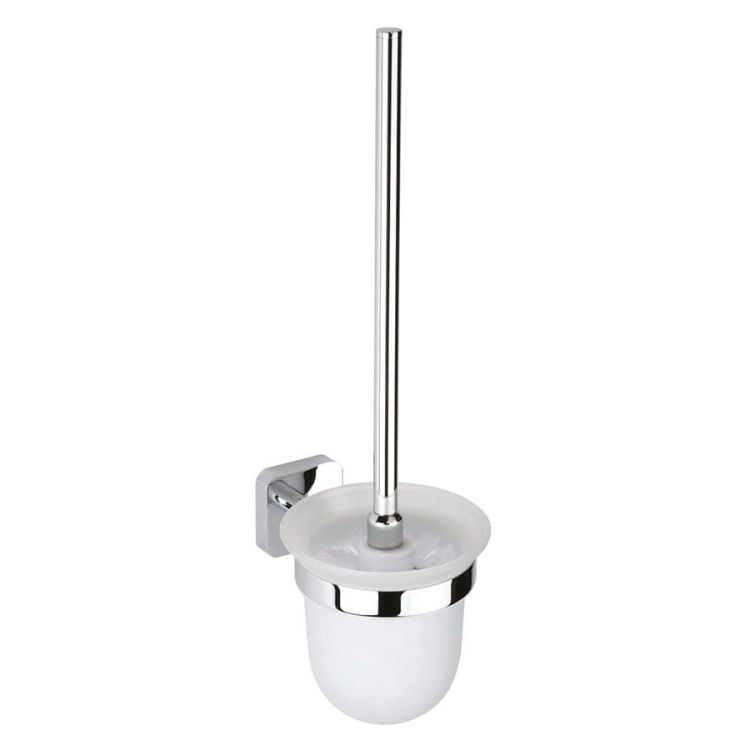 INSIA wisząca szczotka do WC, szkło mleczne, chrom