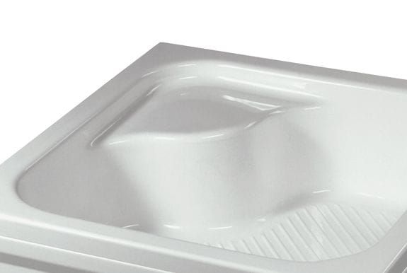 Wysoki brodzik prostokątny 80x120x28 cm z siedziskiem Classic Sanplast Bzs/CL 80x120x28+STB biew
