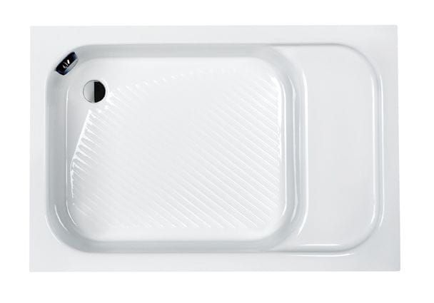 Wysoki brodzik prostokątny 80x120x28 cm z siedziskiem Classic Sanplast Bzs/CL 80x120x28+STB biew