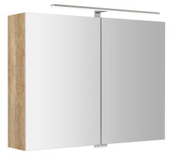 RIWA galerka s LED osvětlením, 81x70x17cm, dub alabama