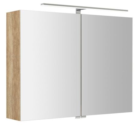 Przejdź do produktu RIWA szafka z LED lustrem, 81x70x17cm, dąb alabama
