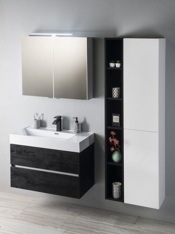 RIWA galerka s LED osvětlením, 81x70x17cm, dub alabama