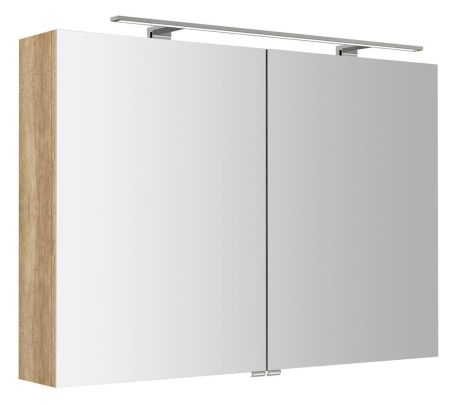 Przejdź do produktu RIWA szafka z lustrem, oświetlenie LED, 101x70x17cm, dąb Alabama