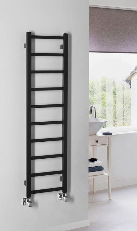 METRO LIGHT grzejnik łazienkowy 300x1140 mm, czarny mat
