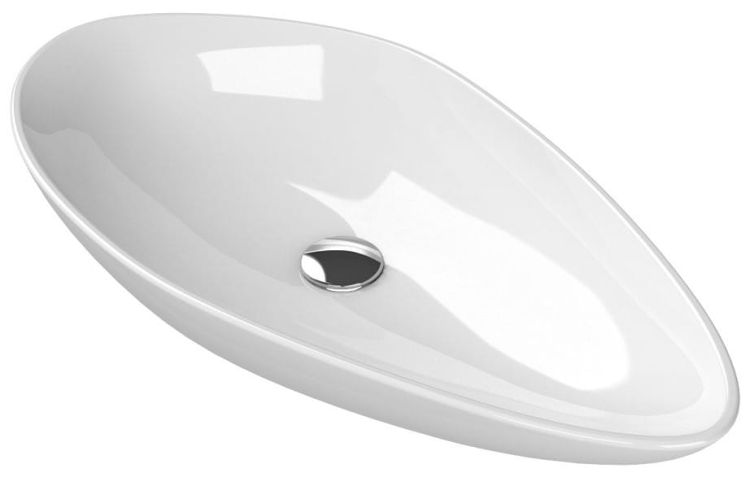 OVALI umywalka ceramiczna 74x38,5 cm, biała