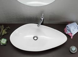 OVALI umywalka ceramiczna 74x38,5 cm, biała
