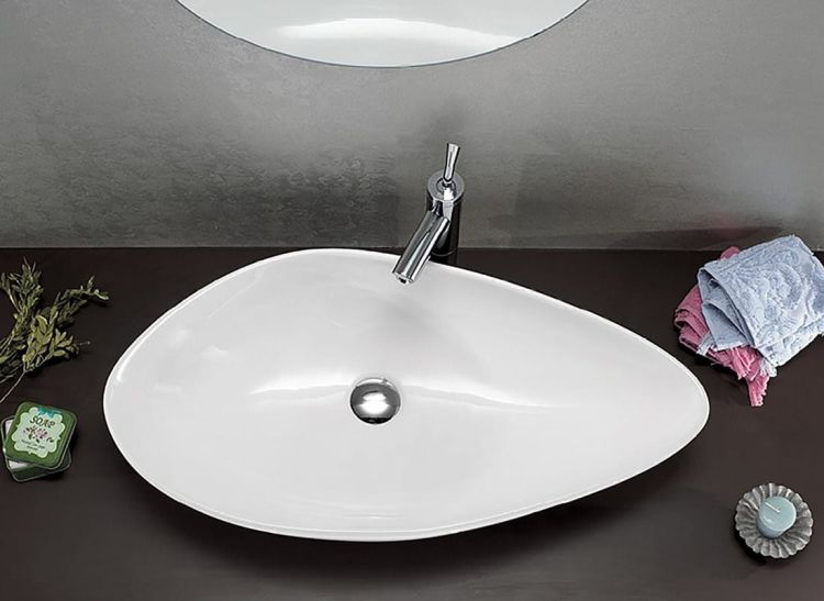 OVALI umywalka ceramiczna 74x38,5 cm, biała