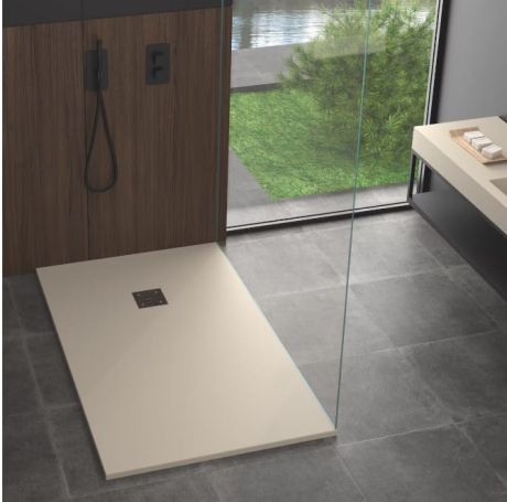 Przejdź do produktu Brodzik konglomeratowy prostokątny 75x120 cm Doccia Sillar ST G9927512102 jasny beż