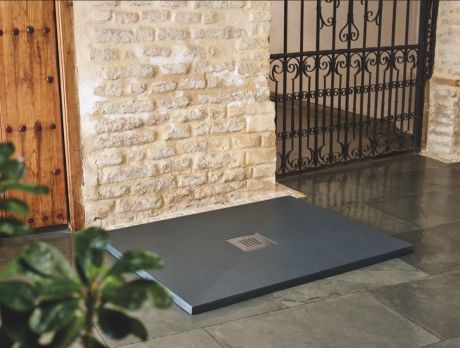 Przejdź do produktu Brodzik konglomeratowy prostokątny 70x180 cm Doccia Sillar ST G9927018103 grafitowy