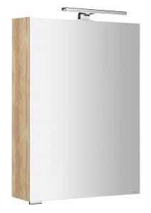 MIRRÓ szafka z lustrem, oświetlenie LED, 50x70x16cm, lewa/prawa, dąb Alabama