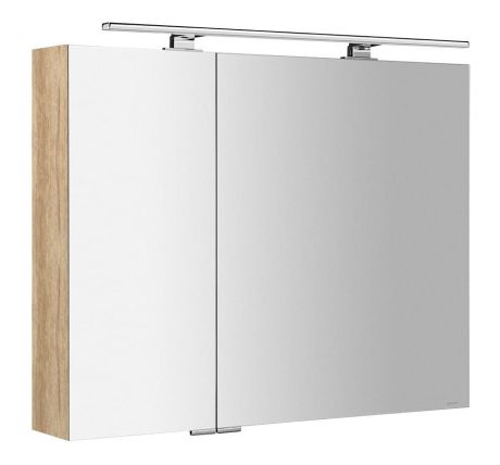 Przejdź do produktu MIRRÓ szafka z lustrem z oświetleniem LED, 90x70x16cm, dąb Alabama