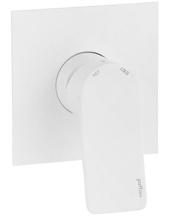 Biała bateria prysznicowa podtynkowa Paffoni Tilt TI010BO