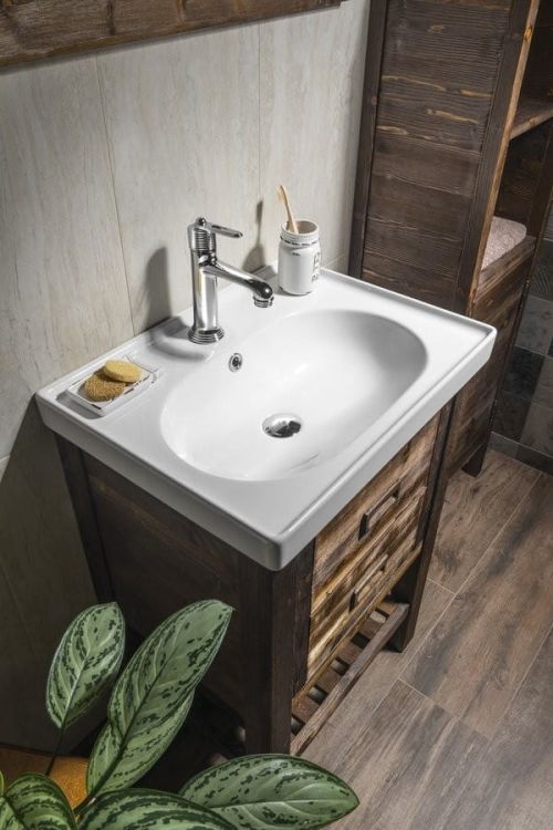 BRAND szafka umywalkowa 56x83x43cm, świerk bejcowany